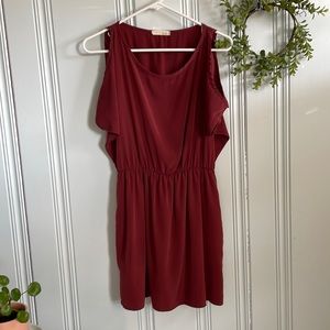 Lush mini dress size small, color is maroon